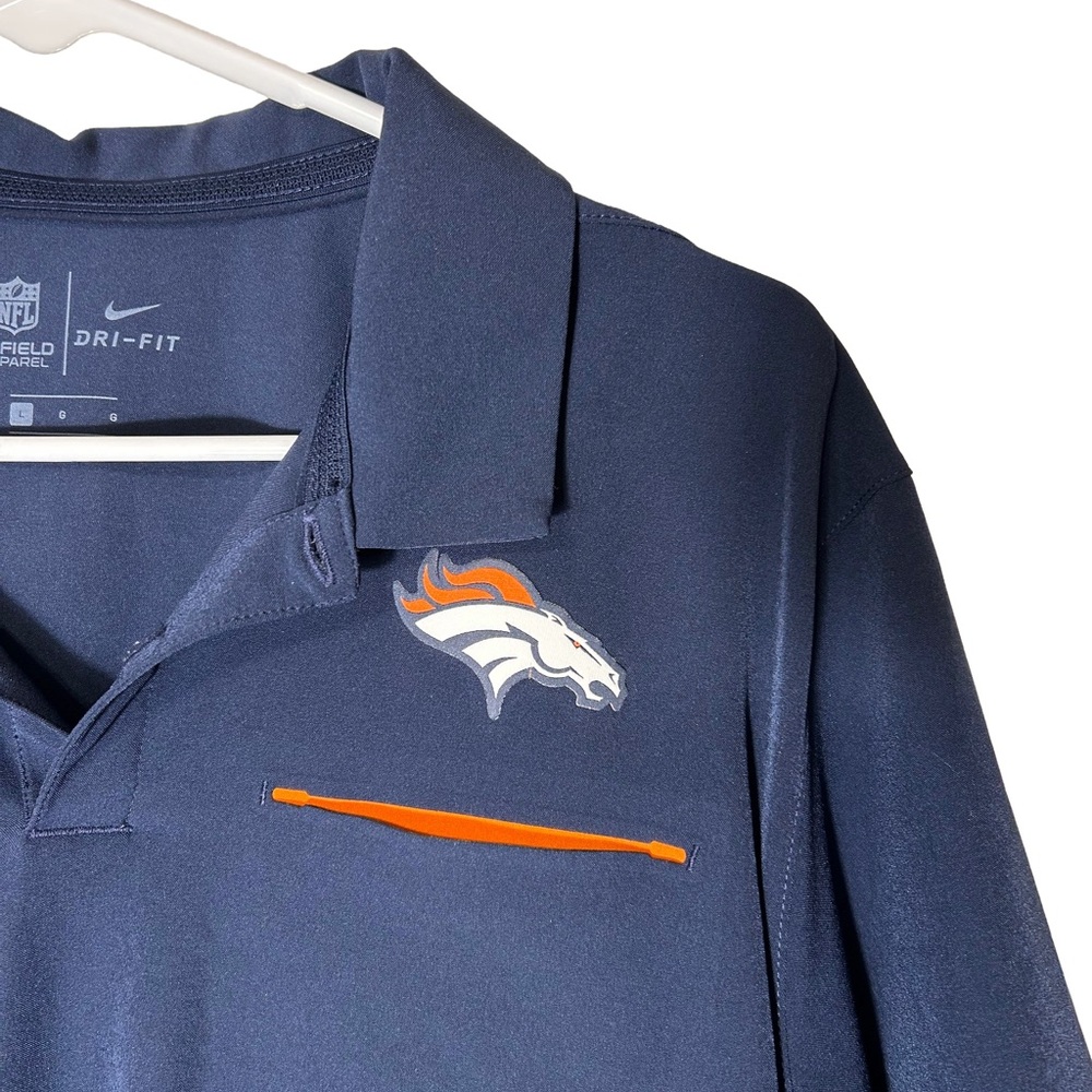 NFL Men's Navy Broncos‎ Dri-Fit Polo Shirt - Picture 5 of 6